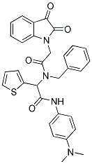 N-BENZYL-N-(2-(4-(DIMETHYLAMINO)PHENYLAMINO)-2-OXO-1-(THIOPHEN-2-YL)ETHYL)-2-(2,3-DIOXOINDOLIN-1-YL)ACETAMIDE 结构式