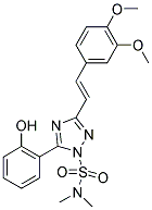 3-[(E)-2-(3,4-Dimethoxyphenyl)ethenyl]-5-(2-hydroxyphenyl)-N,N-dimethyl-1H-1,2,4-triazole-1-sulfonamide 结构式