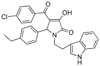 1-(2-(1H-INDOL-3-YL)ETHYL)-4-(4-CHLOROBENZOYL)-5-(4-ETHYLPHENYL)-3-HYDROXY-1H-PYRROL-2(5H)-ONE 结构式