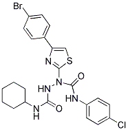1-(4-(4-Bromophenyl)thiazol-2-yl)-N1-(4-chlorophenyl)-N2-cyclohexylhydrazine-1,2-dicarboxamide 结构式