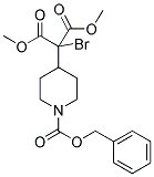 2-(1-BENZYLOXYCARBONYL-PIPERIDIN-4-YL)-2-BROMO-MALONIC ACID DIMETHYL ESTER 结构式