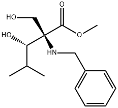 METHYL (2R,3S)-2-BENZYLAMINO-3-HYDROXY-2-HYDROXYMETHYL-4-METHYLPENTANOATE 结构式