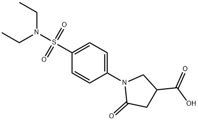 1-[4-(二乙基氨磺酰基)苯基]-5-氧代吡咯烷-3-羧酸 结构式