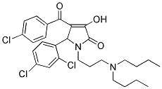4-(4-Chlorobenzoyl)-1-(3-(dibutylamino)propyl)-5-(2,4-dichlorophenyl)-3-hydroxy-1H-pyrrol-2(5H)-one 结构式