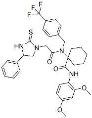 N-(2,4-DIMETHOXYPHENYL)-1-(2-(4-PHENYL-2-THIOXOIMIDAZOLIDIN-1-YL)-N-(4-(TRIFLUOROMETHYL)BENZYL)ACETAMIDO)CYCLOHEXANECARBOXAMIDE 结构式
