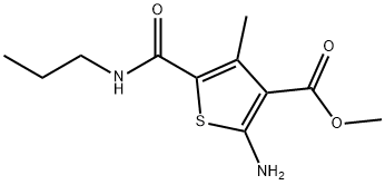 2-氨基-4-甲基-5-(丙基氨基甲酰)噻吩-3-羧酸甲酯 结构式