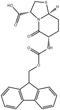 FMOC-(3S,6S,9R)-2-OXO-3-AMINO-7-THIA-1-AZABICYCLO[4.3.0]NONANE-9-CARBOXYLIC ACID 结构式