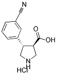 (trans)-4-(3-Cyano-phenyl)-pyrrolidine-3-carboxylic acid-HCl 结构式