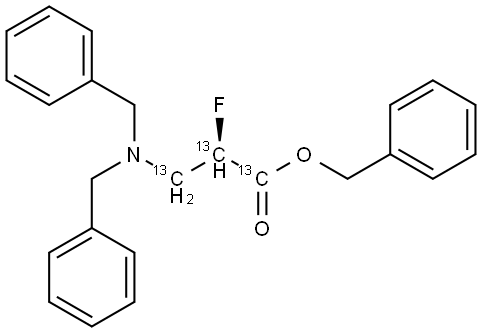BENZYL (2R)-3-N,N-DIBENZYLAMINO-2-FLUOROPROPANOATE-13C3 结构式