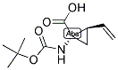 N-BOC-(1S,2R)-1-AMINO-2-VINYLCYCLOPROPANE CARBOXYLIC ACID 结构式