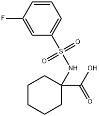 1-((3-FLUOROPHENYL)SULFONAMIDO)CYCLOHEXANE-1-CARBOXYLIC ACID 结构式