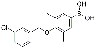 4-(3'-CHLOROBENZYLOXY)-3,5-DIMETHYLPHENYLBORONIC ACID 结构式