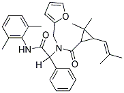 N-[2-(2,6-DIMETHYLANILINO)-2-OXO-1-PHENYLETHYL]-N-(2-FURYLMETHYL)-2,2-DIMETHYL-3-(2-METHYL-1-PROPENYL)CYCLOPROPANECARBOXAMIDE 结构式