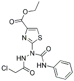 ETHYL 2-[1-(ANILINOCARBONYL)-2-(CHLOROACETYL)HYDRAZINO]-1,3-THIAZOLE-4-CARBOXYLATE 结构式