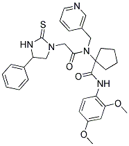 N-(2,4-DIMETHOXYPHENYL)-1-(2-(4-PHENYL-2-THIOXOIMIDAZOLIDIN-1-YL)-N-(PYRIDIN-3-YLMETHYL)ACETAMIDO)CYCLOPENTANECARBOXAMIDE 结构式