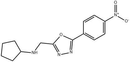 N-[[5-(4-NITROPHENYL)-1,3,4-OXADIAZOL-2-YL]METHYL]CYCLOPENTANAMINE 结构式