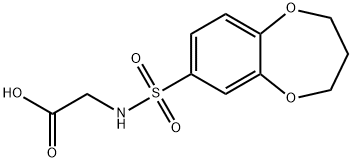 N-[(3,4-二氢-2H-1,5-苯并二噁英-7-基)磺酰基]甘氨酸 结构式