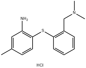 2-(2'-AMINO-4'-METHYLPHENYLTHIO)-N,N-DIMETHYLBENZYLAMINE DIHYDROCHLORIDE 结构式