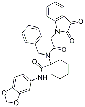 N-(BENZO[D][1,3]DIOXOL-5-YL)-1-(N-BENZYL-2-(2,3-DIOXOINDOLIN-1-YL)ACETAMIDO)CYCLOHEXANECARBOXAMIDE 结构式