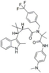2-(2-((1R,3S)-2,2-DIMETHYL-3-(2-METHYL-1H-INDOL-3-YL)CYCLOPROPYL)-N-(4-(TRIFLUOROMETHYL)BENZYL)ACETAMIDO)-N-(4-(DIMETHYLAMINO)PHENYL)-2-METHYLPROPANAMIDE 结构式