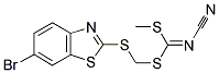 [(6-BROMOBENZO[D]THIAZOL-2-YLTHIO)METHYL] METHYLCYANOCARBONIMIDODITHIOATE 结构式