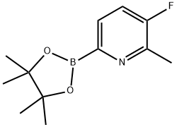 5-FLUORO-6-METHYLPYRIDINE-2-BORONIC ACID PINACOL ESTER 结构式