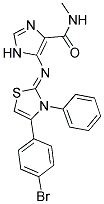 5-{[(2Z)-4-(4-BROMOPHENYL)-3-PHENYL-1,3-THIAZOL-2(3H)-YLIDENE]AMINO}-N-METHYL-1H-IMIDAZOLE-4-CARBOXAMIDE 结构式