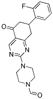 4-[7-(2-FLUOROPHENYL)-5-OXO-5,6,7,8-TETRAHYDROQUINAZOLIN-2-YL]PIPERAZINE-1-CARBALDEHYDE 结构式