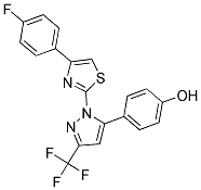 4-[1-[4-(4-FLUOROPHENYL)-1,3-THIAZOL-2-YL]-3-(TRIFLUOROMETHYL)-1H-PYRAZOL-5-YL]PHENOL 结构式