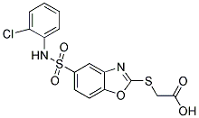 [(5-{[(2-CHLOROPHENYL)AMINO]SULFONYL}-1,3-BENZOXAZOL-2-YL)THIO]ACETIC ACID 结构式