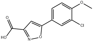 5-(3-CHLORO-4-METHOXY-PHENYL)-ISOXAZOLE-3-CARBOXYLIC ACID 结构式