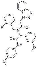 2-(2-(1H-BENZO[D][1,2,3]TRIAZOL-1-YL)-N-(2-FLUOROBENZYL)ACETAMIDO)-2-(3-METHOXYPHENYL)-N-(4-METHOXYPHENYL)ACETAMIDE 结构式
