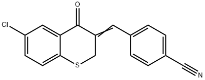 4-([6-CHLORO-4-OXO-2H-THIOCHROMEN-3(4H)-YLIDEN]METHYL)BENZENECARBONITRILE 结构式