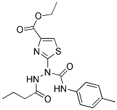 ETHYL 2-(2-BUTYRYL-1-{[(4-METHYLPHENYL)AMINO]CARBONYL}HYDRAZINO)-1,3-THIAZOLE-4-CARBOXYLATE 结构式