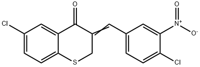 6-CHLORO-3-[(Z)-(4-CHLORO-3-NITROPHENYL)METHYLIDENE]-2H-THIOCHROMEN-4-ONE 结构式