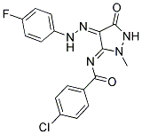 4-CHLORO-N-{(3Z,4E)-4-[(4-FLUOROPHENYL)HYDRAZONO]-2-METHYL-5-OXOPYRAZOLIDIN-3-YLIDENE}BENZAMIDE 结构式