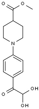 1-[4-(2-OXOACETYL)PHENYL]PIPERIDINE-4-CARBOXYLIC ACID METHYL ESTER HYDRATE 结构式