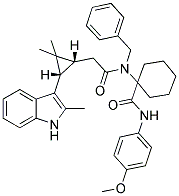 1-(N-BENZYL-2-((1R,3S)-2,2-DIMETHYL-3-(2-METHYL-1H-INDOL-3-YL)CYCLOPROPYL)ACETAMIDO)-N-(4-METHOXYPHENYL)CYCLOHEXANECARBOXAMIDE 结构式