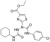 ETHYL 2-{1-[(4-CHLOROANILINO)CARBONYL]-2-[(CYCLOHEXYLAMINO)CARBONYL]HYDRAZINO}-1,3-THIAZOLE-4-CARBOXYLATE 结构式