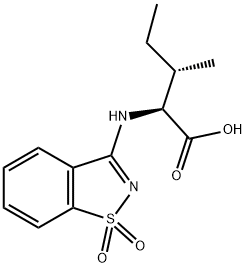 2-[(1,1-DIOXIDO-1,2-BENZISOTHIAZOL-3-YL)AMINO]-3-METHYLPENTANOIC ACID 结构式