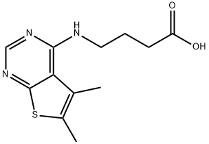 4-(5,6-DIMETHYL-THIENO[2,3-D]PYRIMIDIN-4-YLAMINO)-BUTYRIC ACID 结构式