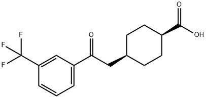 CIS-4-[2-OXO-2-(3-TRIFLUOROMETHYLPHENYL)ETHYL]CYCLOHEXANE-1-CARBOXYLIC ACID 结构式