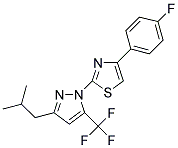 4-(4-FLUOROPHENYL)-2-[3-ISOBUTYL-5-(TRIFLUOROMETHYL)-1H-PYRAZOL-1-YL]-1,3-THIAZOLE 结构式