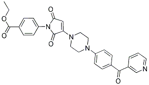 ETHYL 4-(3-(4-(4-NICOTINOYLPHENYL)PIPERAZIN-1-YL)-2,5-DIOXO-2H-PYRROL-1(5H)-YL)BENZOATE 结构式