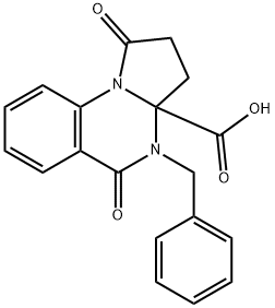 4-苄基-1,5-二氧代-1H,2H,3H,3AH,4H,5H-吡咯并[1,2-A]喹唑啉-3A-羧酸 结构式