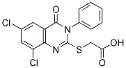 (6,8-DICHLORO-4-OXO-3-PHENYL-3,4-DIHYDRO-QUINAZOLIN-2-YLSULFANYL)-ACETIC ACID 结构式