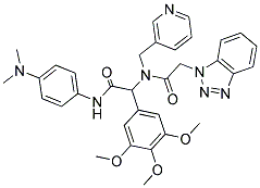2-(2-(1H-BENZO[D][1,2,3]TRIAZOL-1-YL)-N-(PYRIDIN-3-YLMETHYL)ACETAMIDO)-N-(4-(DIMETHYLAMINO)PHENYL)-2-(3,4,5-TRIMETHOXYPHENYL)ACETAMIDE 结构式