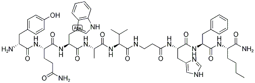 H-D-Tyr-Gln-Trp-Ala-Val-beta-Ala-His-Phe-Nle-NH2 结构式