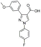 1-(4-FLUOROPHENYL)-3-(3-METHOXYPHENYL)-1H-PYRAZOLE-4-CARBOXYLIC ACID 结构式