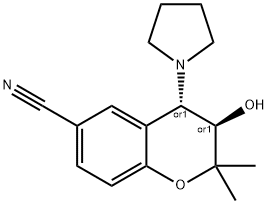 6-CYANO-3,4-DIHYDRO-2,2-DIMETHYL-TRANS-4-(1-PYRROLIDINYL)-2H-BENZO-[B]-PYRANO-3-OL 结构式